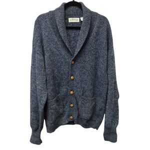 Orvis Men Fisherman Wool Blend Shawl Collar Cardigan XL Heritage Preppy Academia